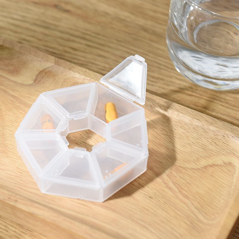 7-Sided Portable Pill Box Medicine Planner Small case (Seven Day Weekly Travel Container) Vitamin Holder Boxes Organizer 2pcs โ image 2