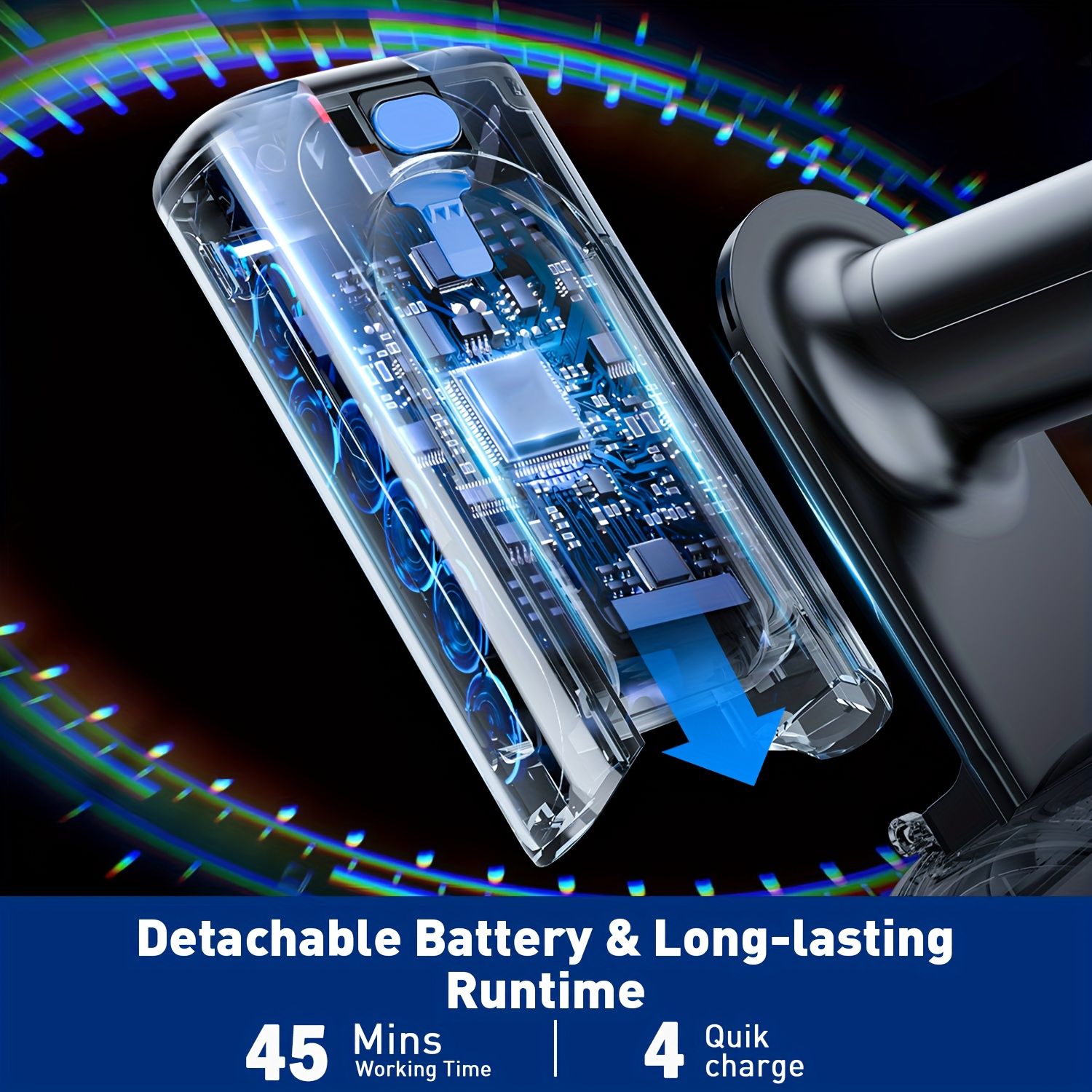 Cordless Vacuum Cleaner, 8 In 1 Powerful Suction Lightweight Vacuum Cleaner For Home, Led Display, 3 Suction Modes, 55Kpa Powerful Suction,45mins — image 6