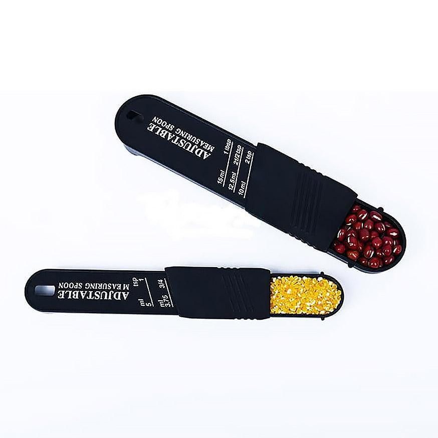2PCS Adjustable ml Gram Plastic Measuring Spoon Scale Kitchen For Metering Spoon - White — image 4
