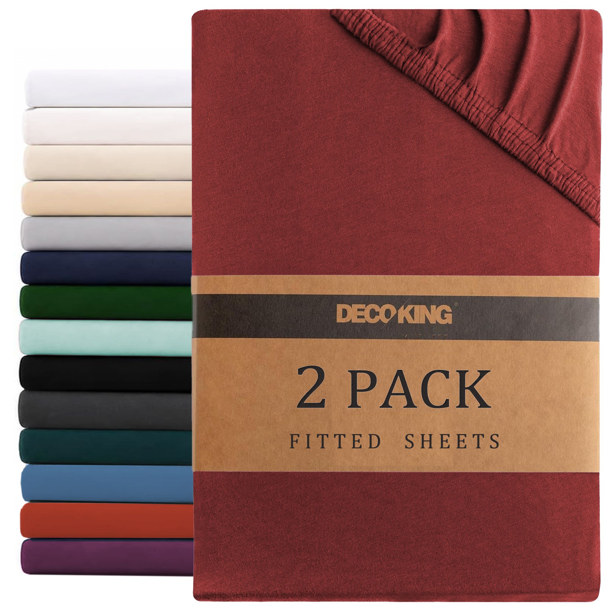 Hotel Quality Fitted sheets - 2 Piece Fitted sheets -Breathable Bedding - Wrinkle, Fade, Stain Resistant- 26inch/40cm Deep Pocket Fitted Bed Sheet-Wrinkle and