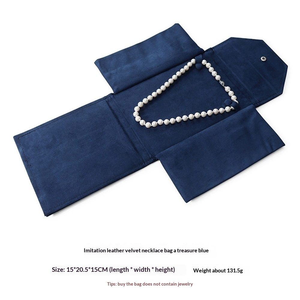 Pendant storage bag, necklace, jewelry travel folder, jewelry gift bag, ladies' holiday birthday gift (dark blue) — image 5