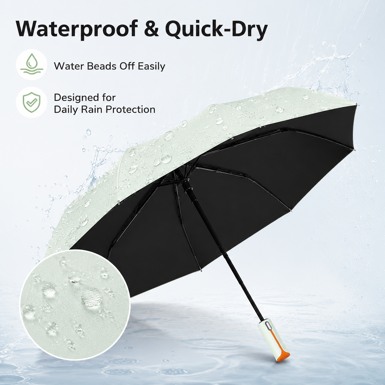 Navy blue automatic travel umbrella with 60 ribs, large double-layered windproof and rainproof umbrella, portable folding sun umbrella, outdoor rain and sun โ image 5