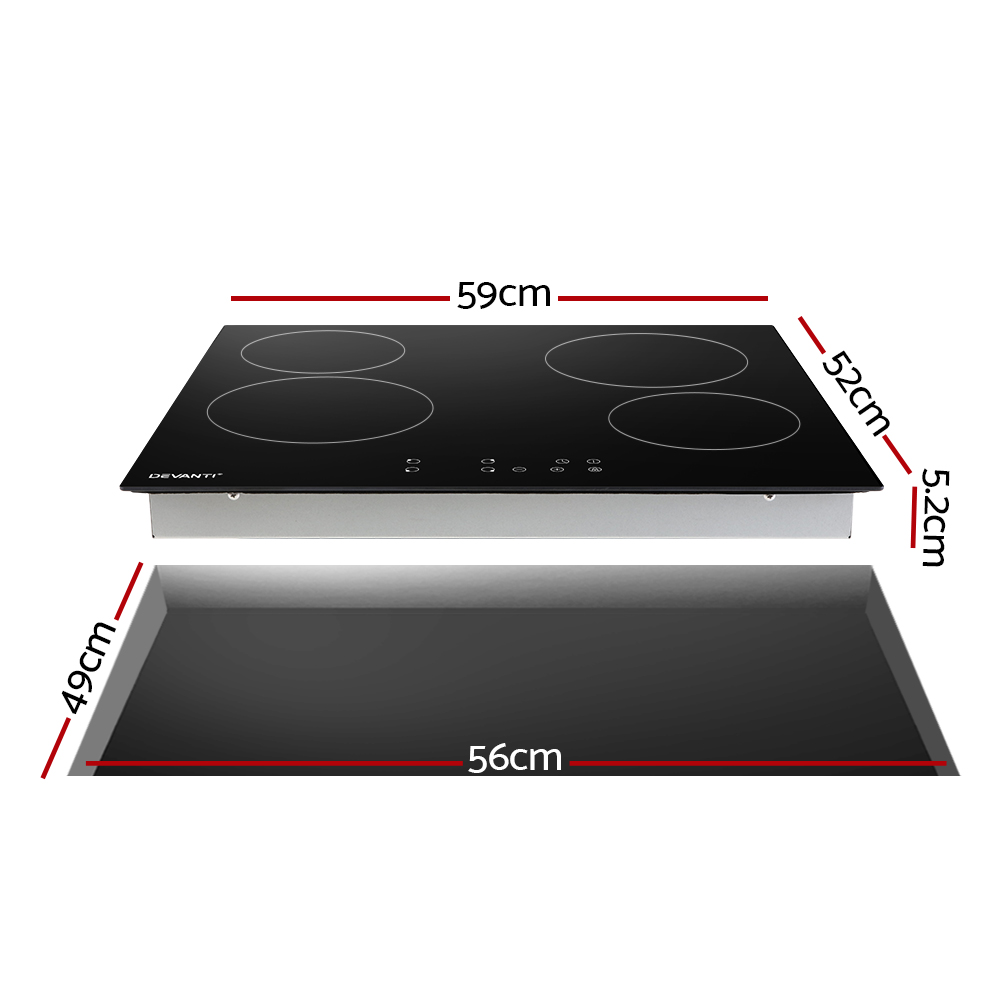 Devanti Electric Ceramic Cooktop 60cm Touch Control โ image 3
