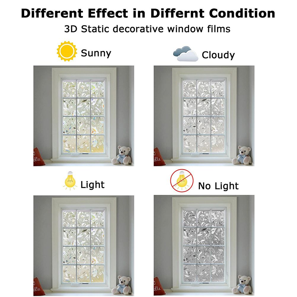 Window Film No Glue Static Decorative Films Window Frosted Film for Sun Protection — image 3