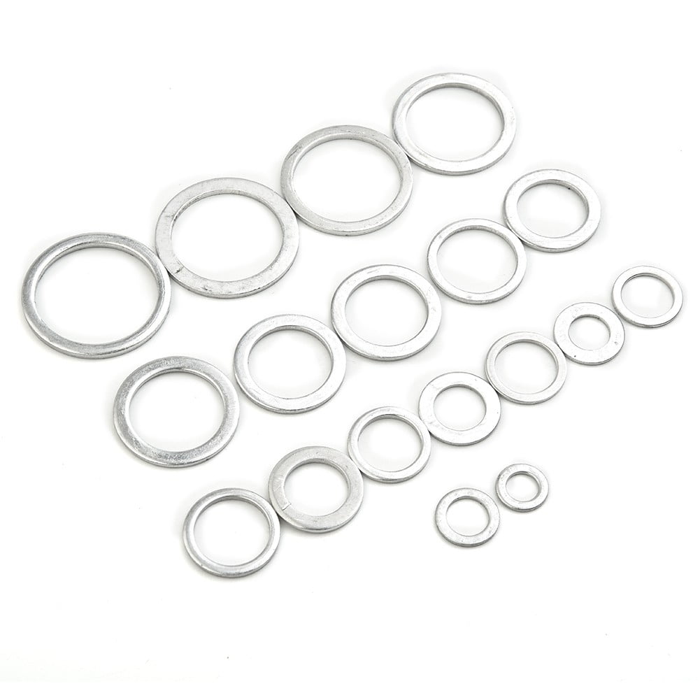 18Sizes 450Pcs Car Engine Oil Drains Plug Aluminum Washer Gasket Nut Bolt Set Sealing Ring O Rings Kit Set Smile Home