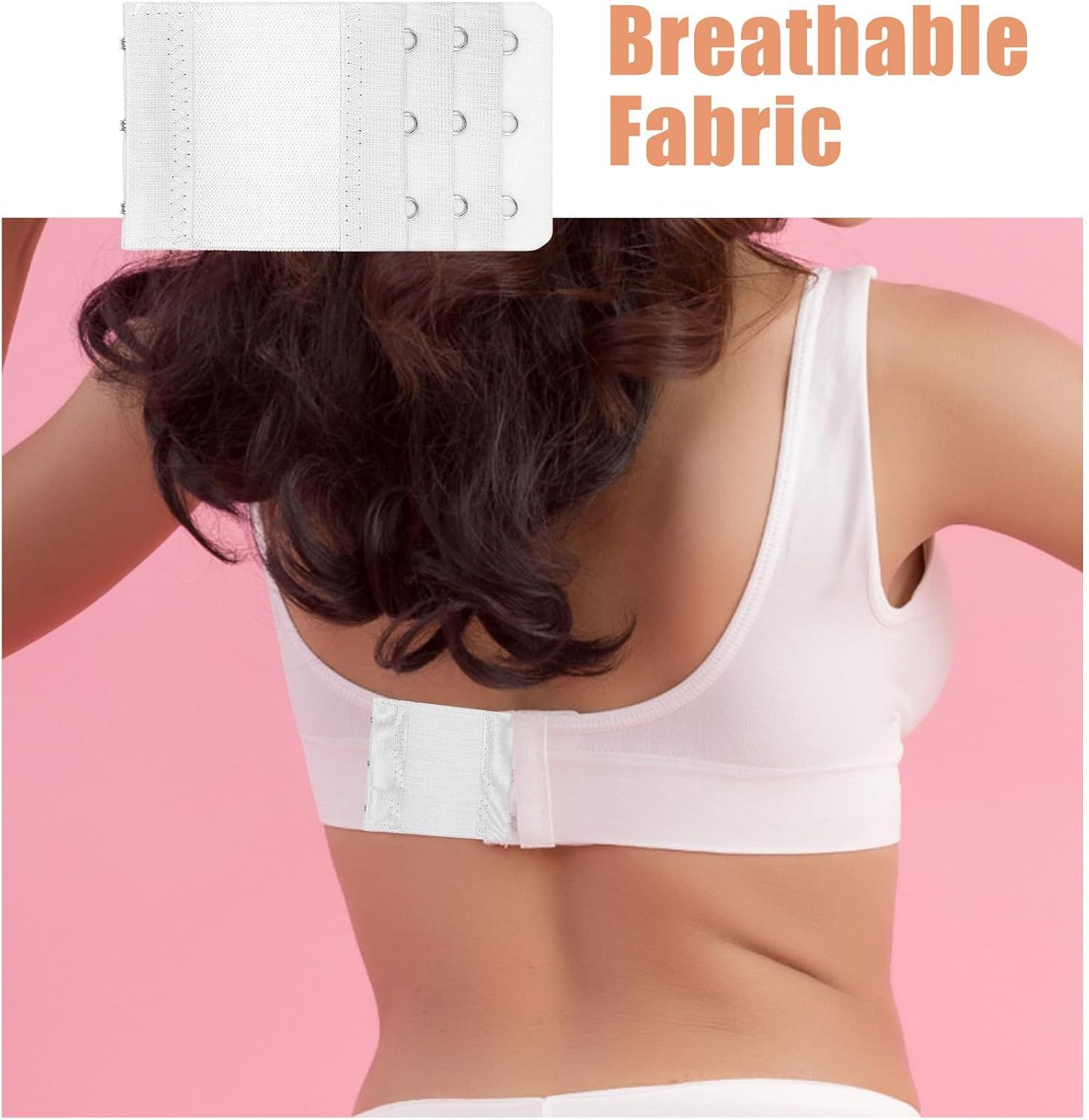 8Pcs Bra Extenders 3 Hooks, 4 × 0.8 Inch 3 Hook Bra Extender Adjustable Comfort Fit for Maternity and Sports Use (Multicolor) — image 6