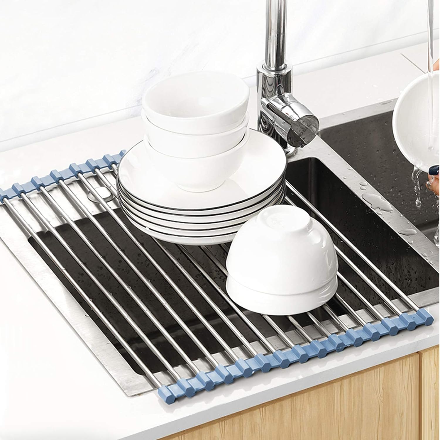 Roll Up Dish Drying Rack Over Sink Dish Rack 17.5''x11.8'' + Upgraded Watt Meter Power Meter Plug Home Electricity Usage Monitor โ image 2