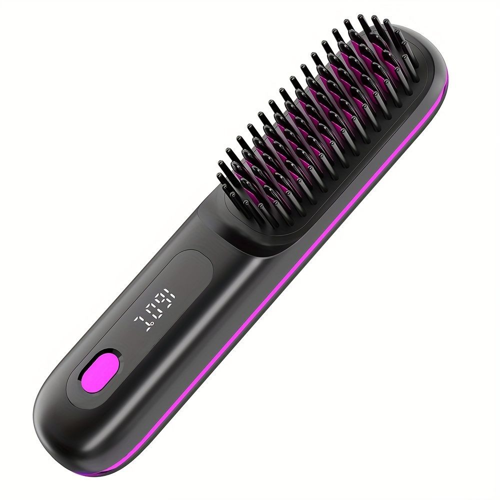 Black Silver Wireless Hair Straightening Comb Fast Heating Hair Comb Women'S Hair Styling โ image 2