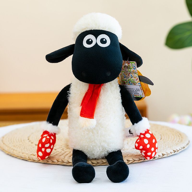 Cute Shaun the Sheep Plush Toy - Soft Stuffed Happy Sheep Doll - Adorable Animal Plushie for Birthday Gift - Happy Shaun 40cm