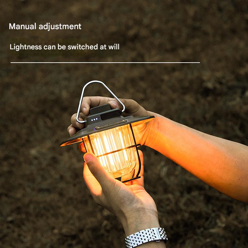 Green Vintage LED Camping Lantern - Rechargeable, Stepless Dimming, Power Bank โ image 5