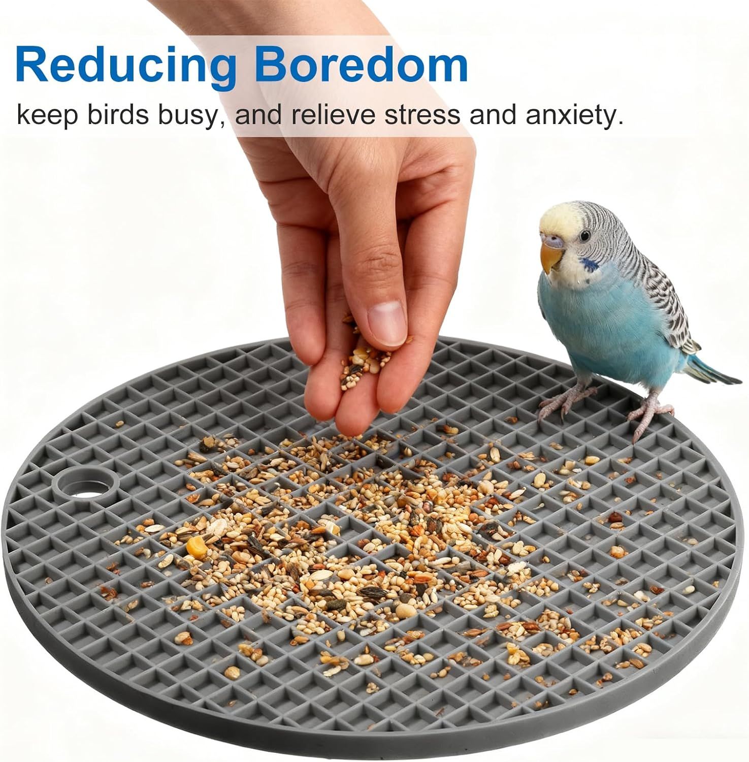 2 PCS Bird Foraging Toys, Soft Bird Slow Feeder Mats, Silicone Bird Foraging Mat, Interactive Foraging Birds Toys for Parakeet, Cockatiel, African Grey โ image 6