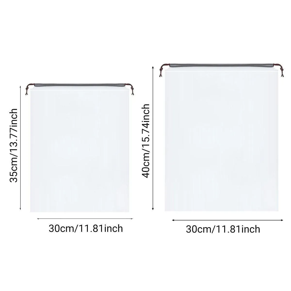 25PCS Portable Travel Shoe Bags Sport Storage Pouch Drawstring Dust Organizer - White-30*35cm โ image 4