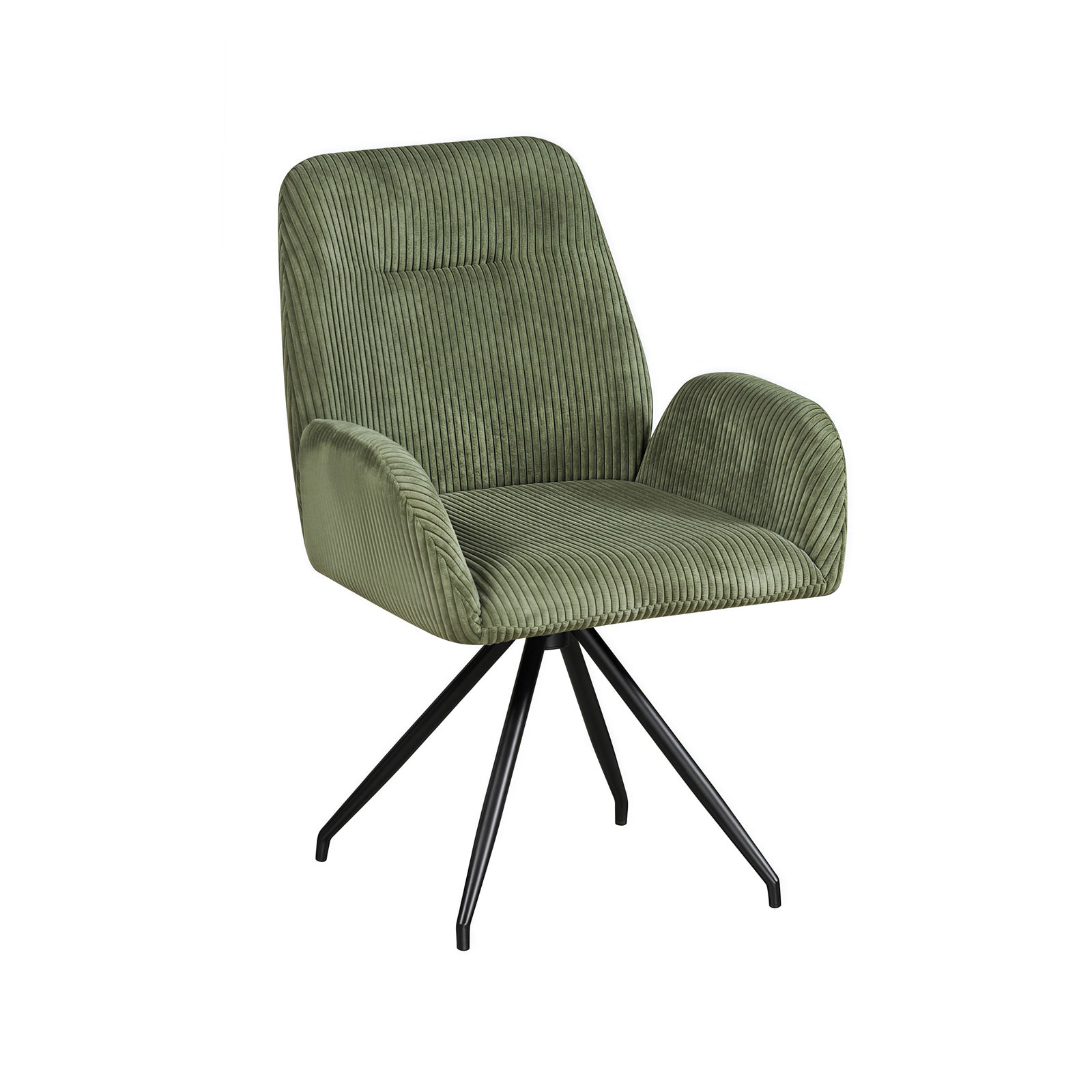 Dining Chair Corduroy Fabric Upholstered Seat Powder Coated Iron Legs — image 5