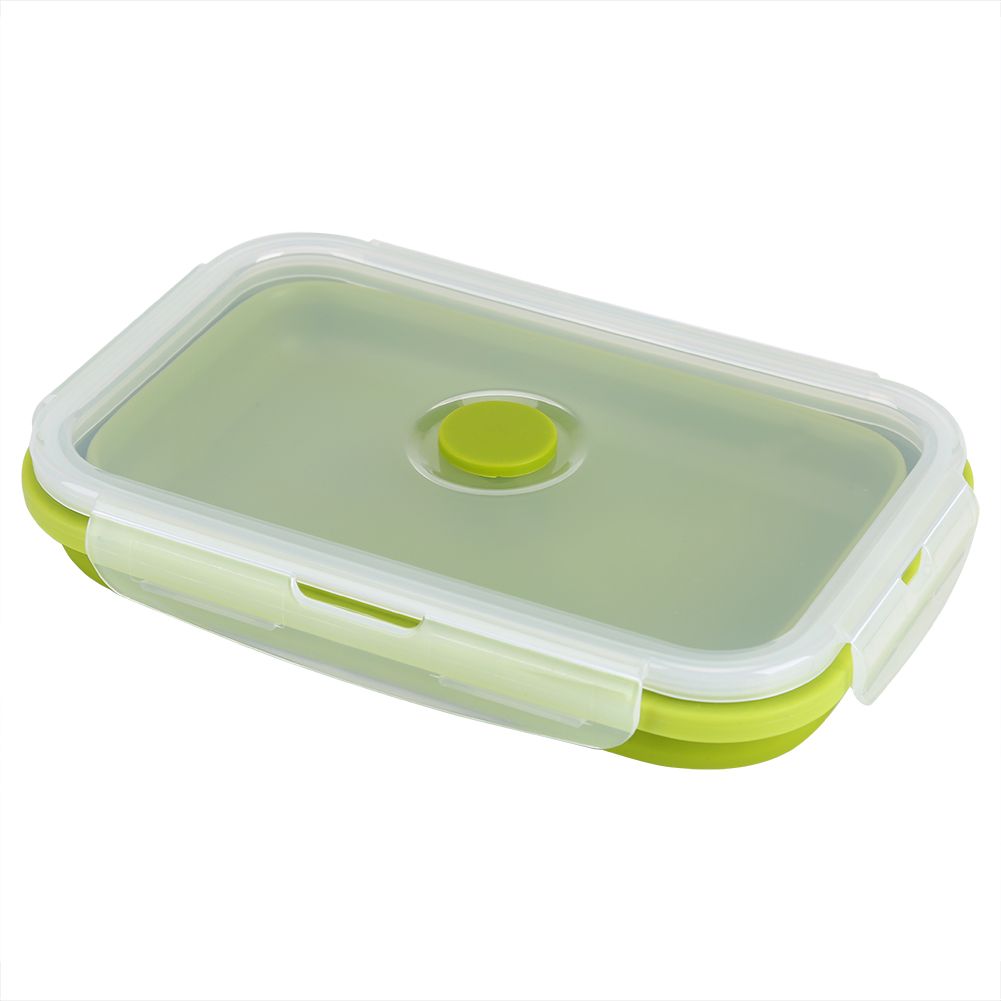 800ml Silicone Collapsible Portable Lunchbox Bowl Folding Food Storage Container Green