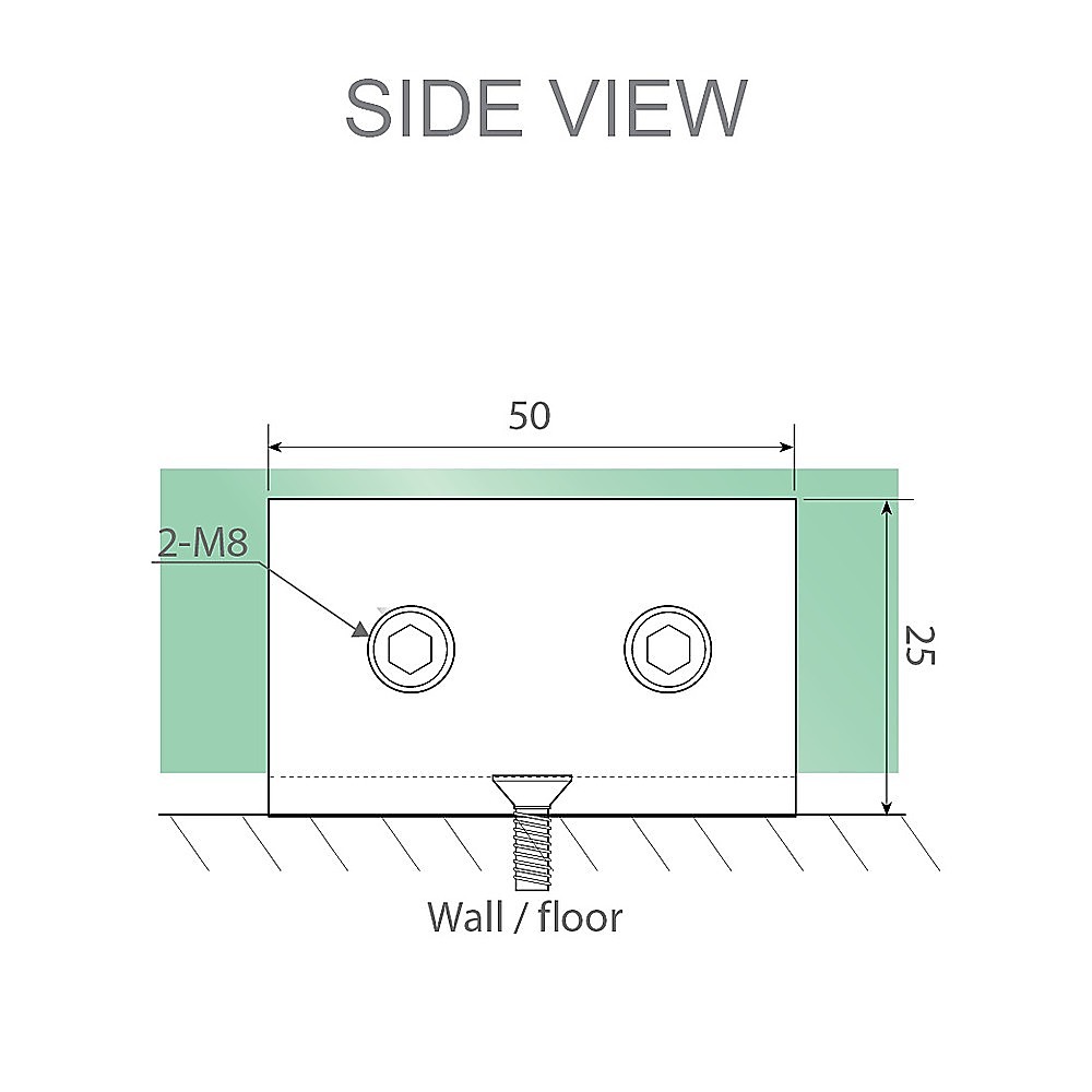 Glass-to-wallfloor Glass-to-wall/floor Shower Screen U-Brackets in Black โ image 5