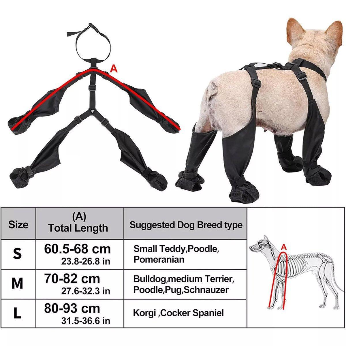Dog Adjustable Suspender Boots Waterproof Dog Shoes Anti-Slip Pet Paw Protector - M — image 3
