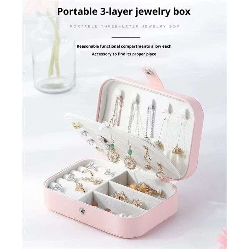Travel Jewelry Box, PU Leather Small Jewelry Organizer for Women Girls, Portable Mini Travel Case Display Storage Holder Boxes for Stud Earrings, Rings โ image 4
