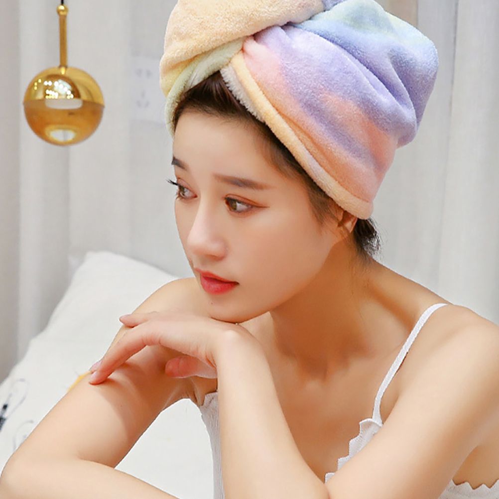 Soft Hair Towel Wrap Drying Bath Shower Hair Turban with Buttons Super Absorbent Quick Dry Hair Towel for Curly Long Thick Hair — image 6