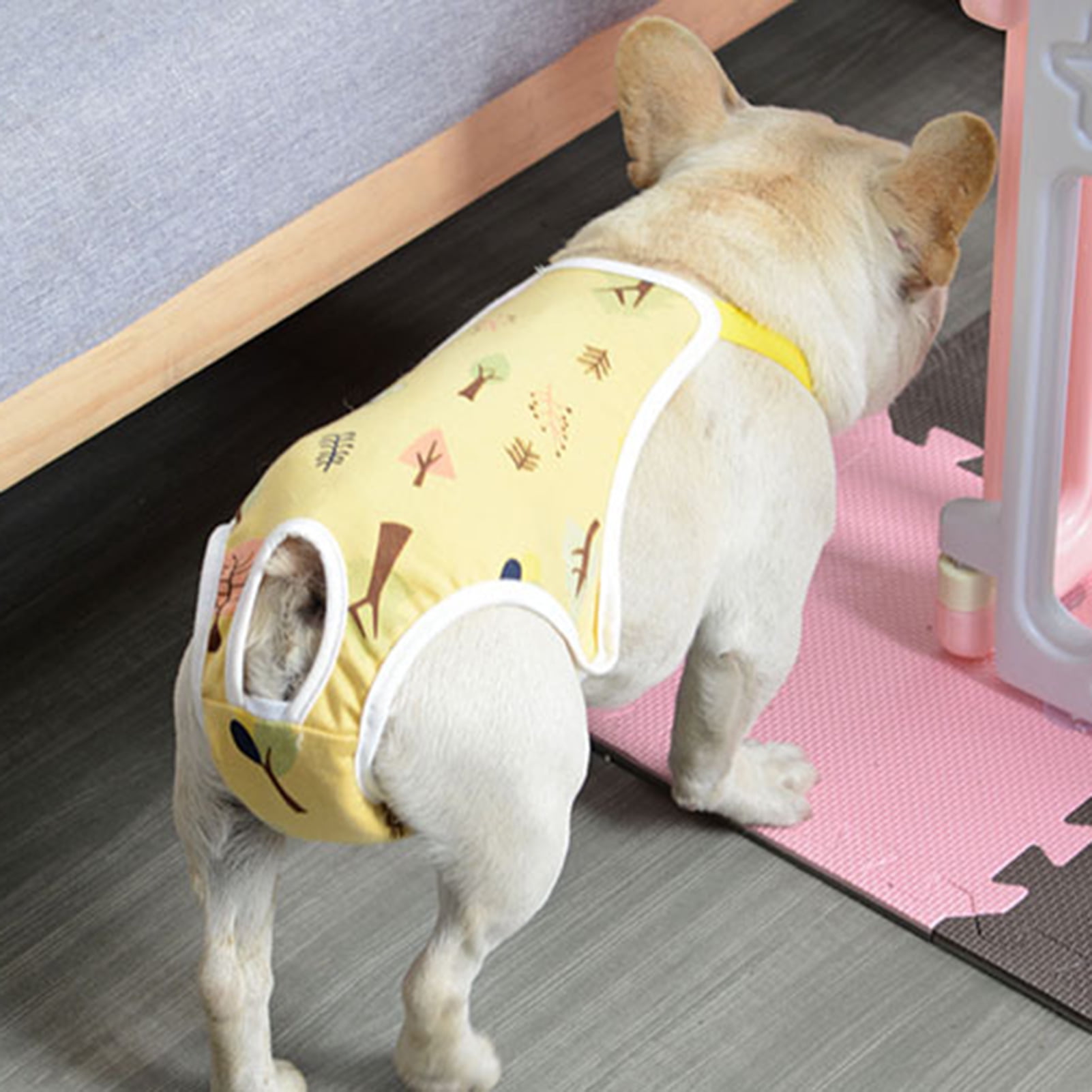 Pet Sanitary Pants Adjustable Band Menstruation Shorts Washable Dog Diaper Pet Physiological Pants for Indoor S Yellow โ image 5