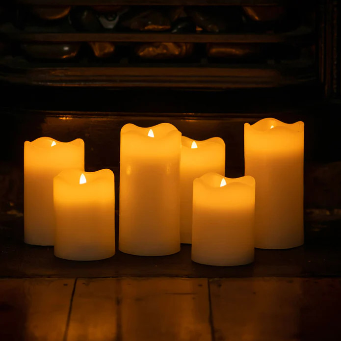 10 Pcs LED Block Pillar Candle White Flameless Safe Indoor Battery Power Party Home Decor Wedding Xmas Table Centrepiece — image 4