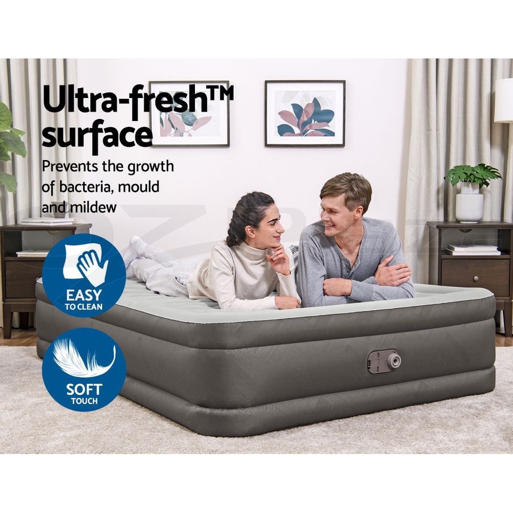 Bestway Queen Air Mattress with Built-in Pump Fortech Inflatable Bed 46cm — image 6