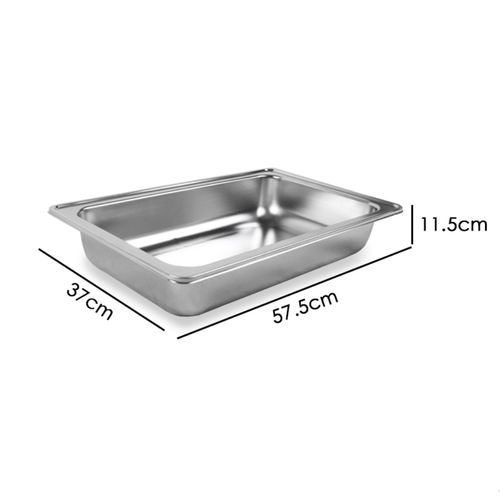 9L Chafing Dish Set Buffet Pan Bain Marie Bow Stainless Steel Food Warmer — image 2