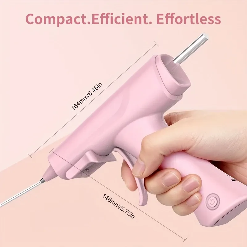 Cordless Rechargeable Hot Glue Gun – 2600mAh Battery, Voice Prompts, 3-Minute Fast Heat, Perfect Tool for Crafts & Repairs. (Pink) — image 2