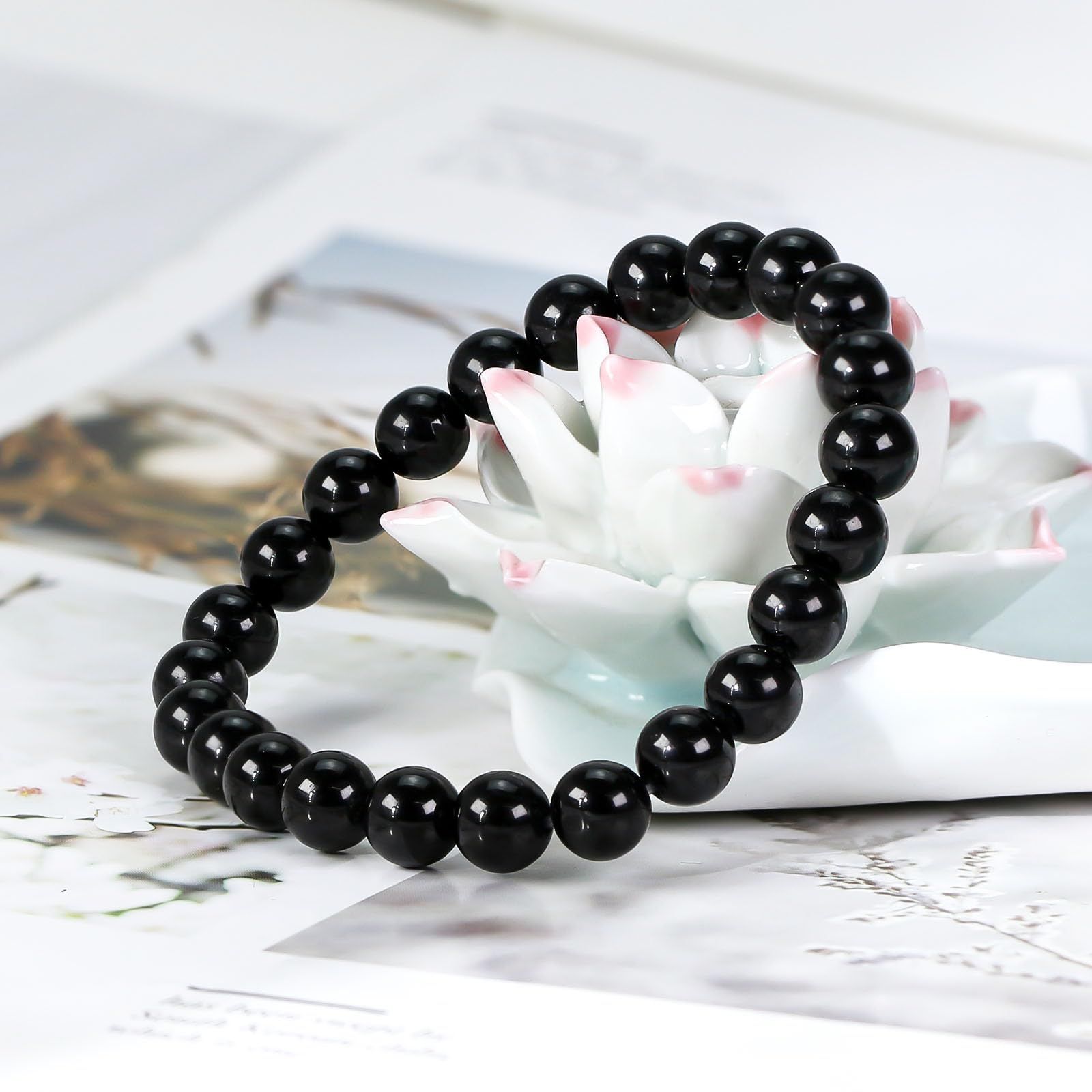 8mm Natural Gemstones Round Beads Energy Power Crystal Chakra Reiki Healing Elastic Stretch Bracelet 7 Inch Unisex โ image 2