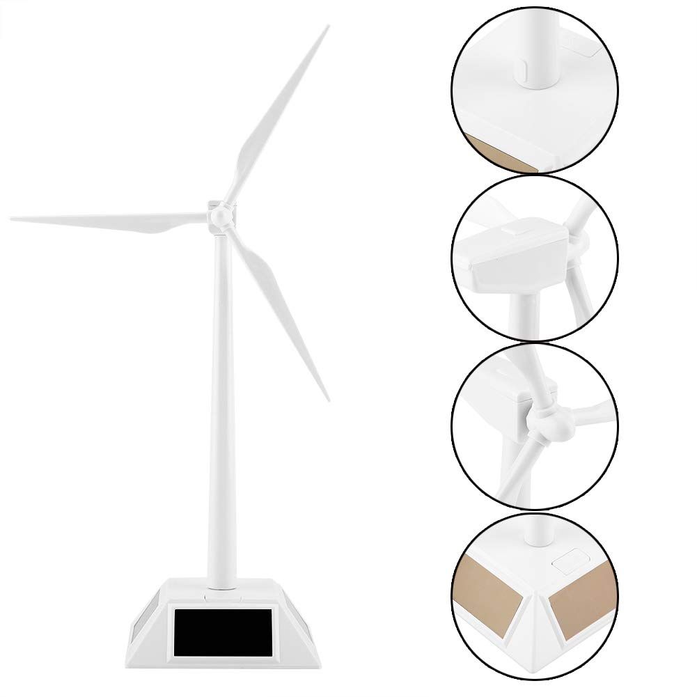 Solar Powered Wind Mill Model Desktop Decor Craft Kids Children Education Learning Toy The best gift for children or friends.（White） — image 5