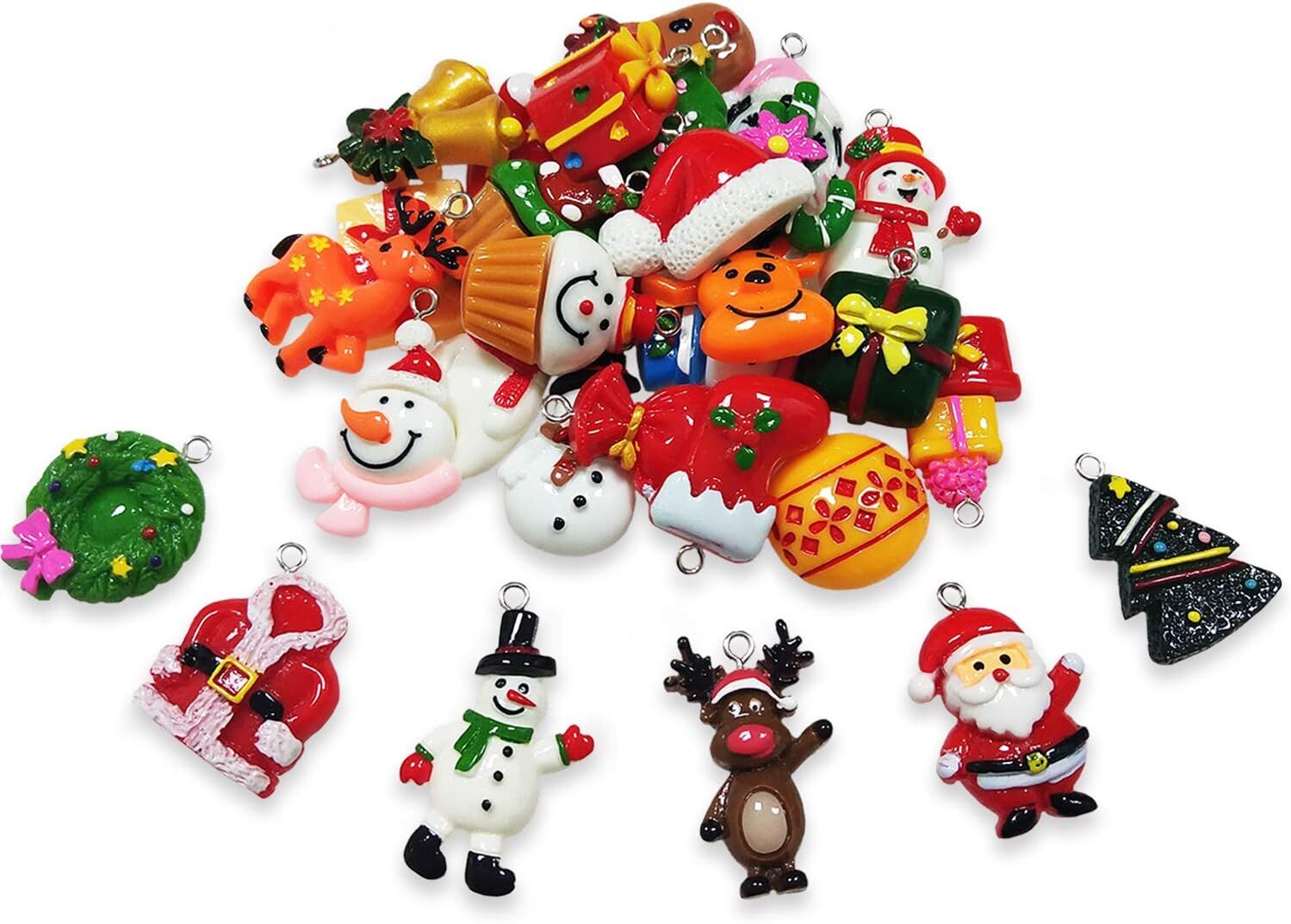 30pcs Mini Christmas Ornaments for Mini Tree Decorations Small Christmas Ornaments Resin Miniatures for Craft Christmas Decor — image 2