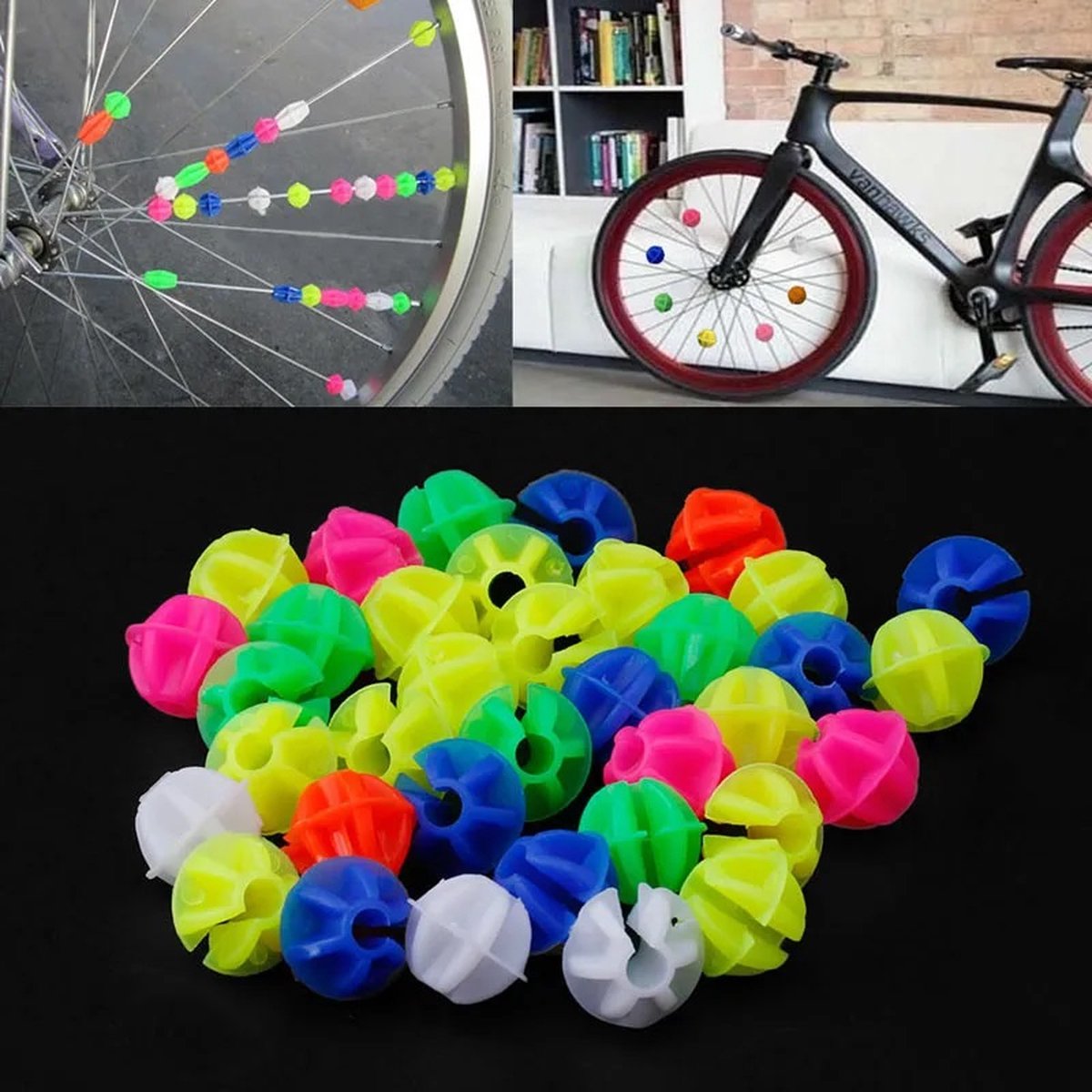 Spoke Beads Bicycle Wheel 36 Pieces | Spoke Reflectors | Glow In Dark | Wheel Reflectors Children's Bicycle | Multicolor — image 3