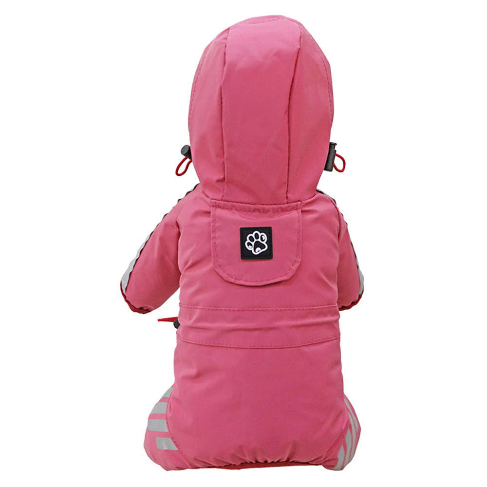 Dog Rainwear Raincoat Pet Hood Waterproof Jacket Clothing pink L — image 3