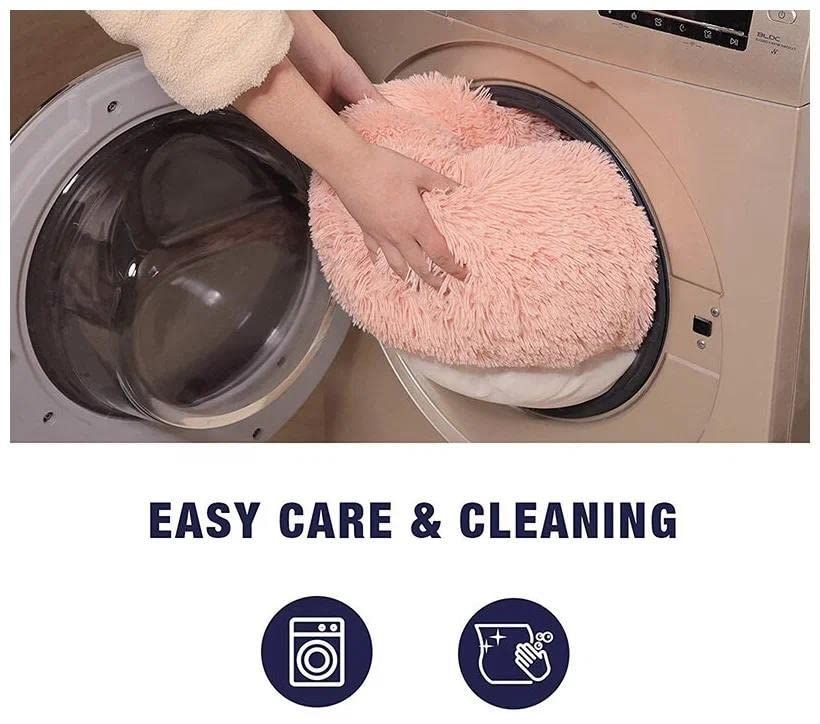 Cat Bed Fluffy Cat Bed Round Cat Bed Cat Furniture Cat Comfort Cat Sleeping Bed - Light Gray / 24in — image 5