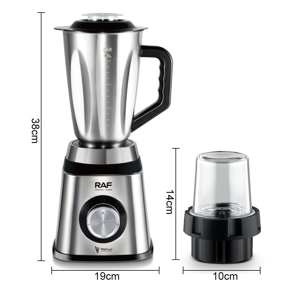 2-in-1 Electric Blender and Grinder with Stainless Steel Body, 1.5L Mixing Pitcher and Detachable Glass Mill for Juices, Smoothies, Coffee Beans, and — image 2