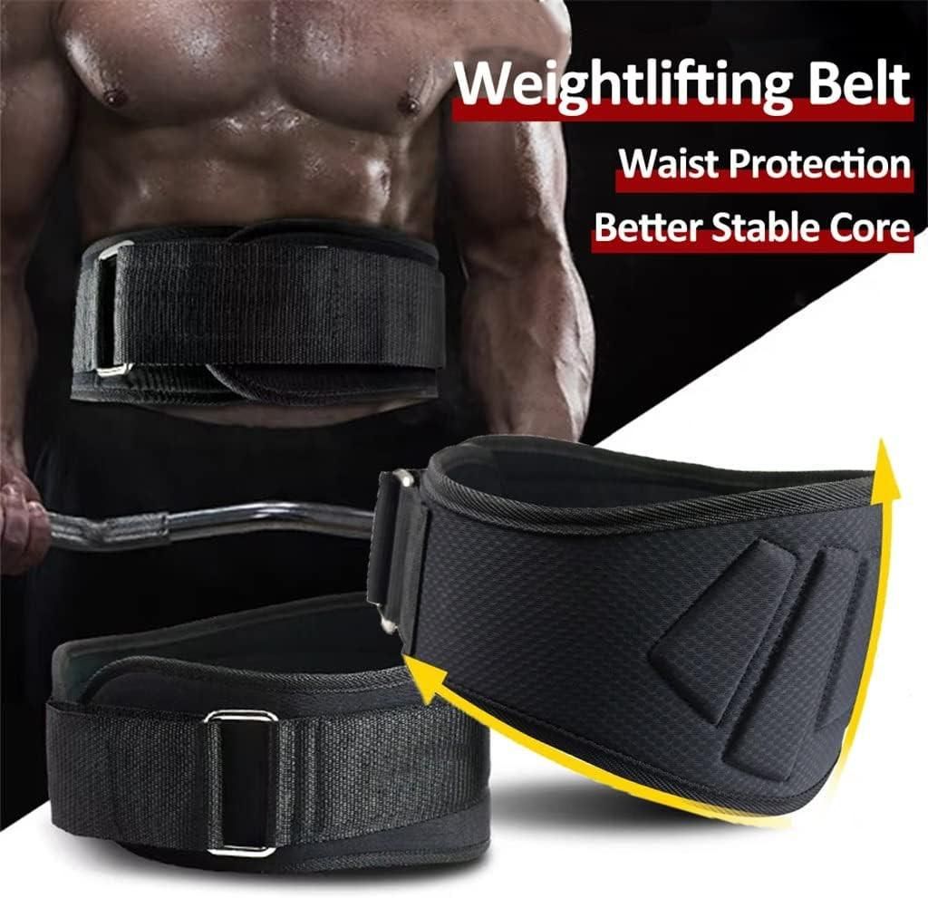 Weightlifting Belt for Men and Women Black Adjustable Gym Training Powerlifting Back Support Belt Black L โ image 3