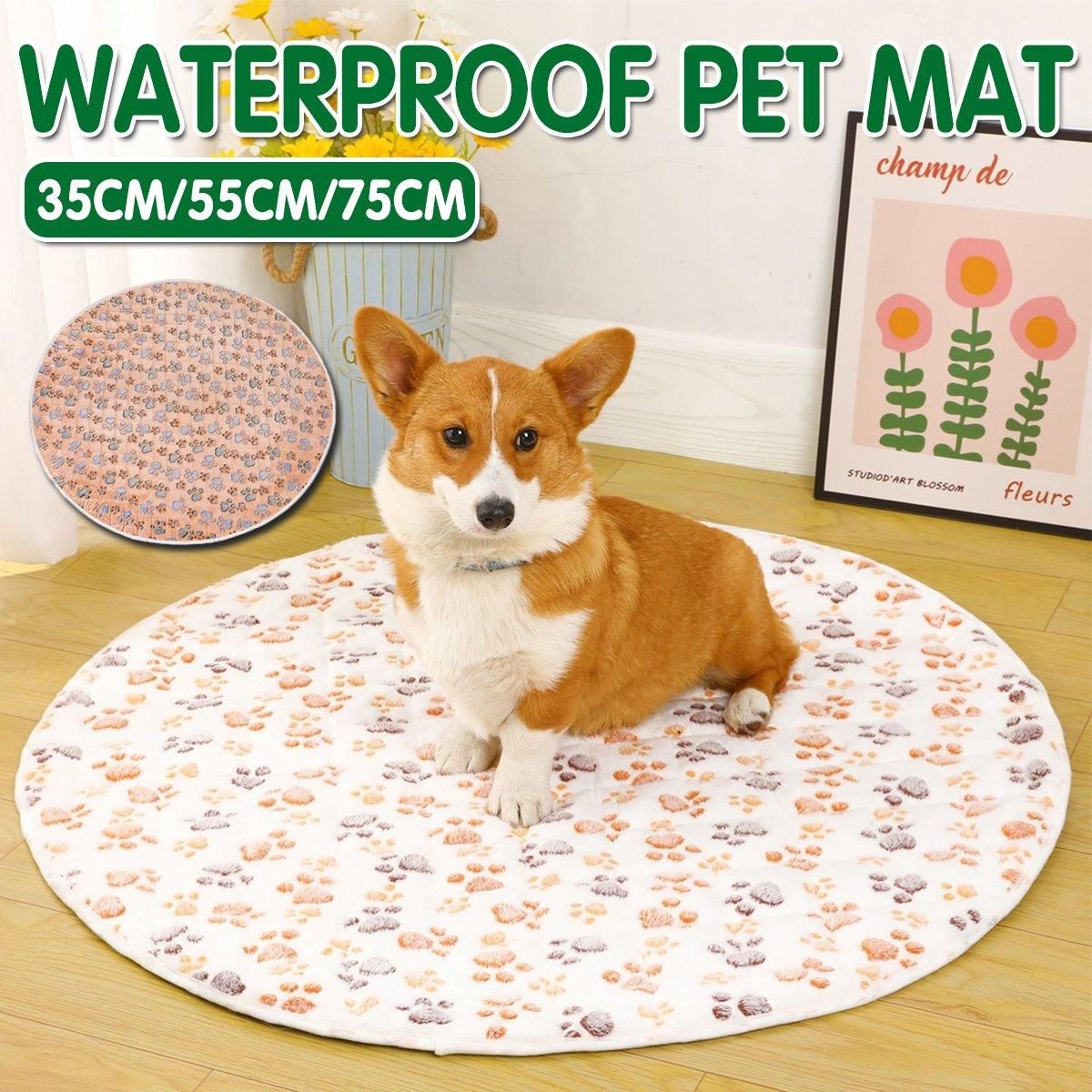 Waterproof Dog Pads Round Diaper Pads Pet Training Pads for Puppies and Dogs - White-55cm — image 2