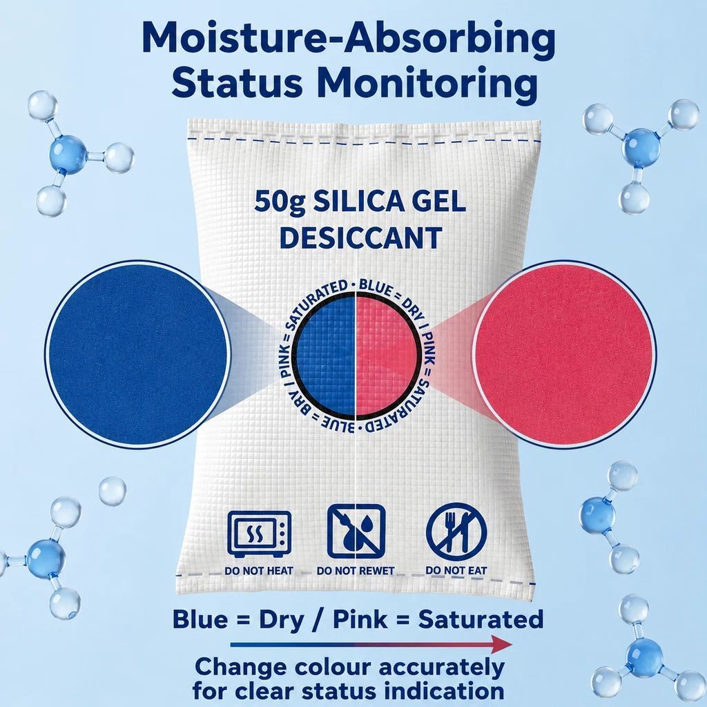 4 Pack Visual Humidity Green Silica Gel Desiccant, Colour Changing Regular 100g Dehumidifying Beads — image 4