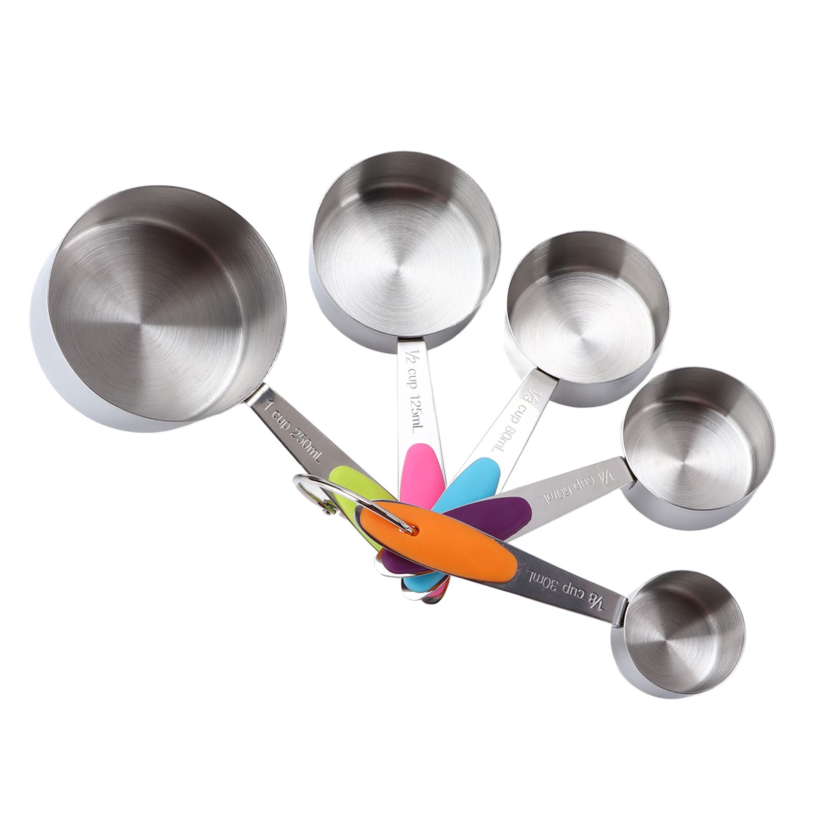 10Pcs/Set Stainless Steel Spoon Kitchen Baking Tools with Silicone Handle Removable Buckle — image 5