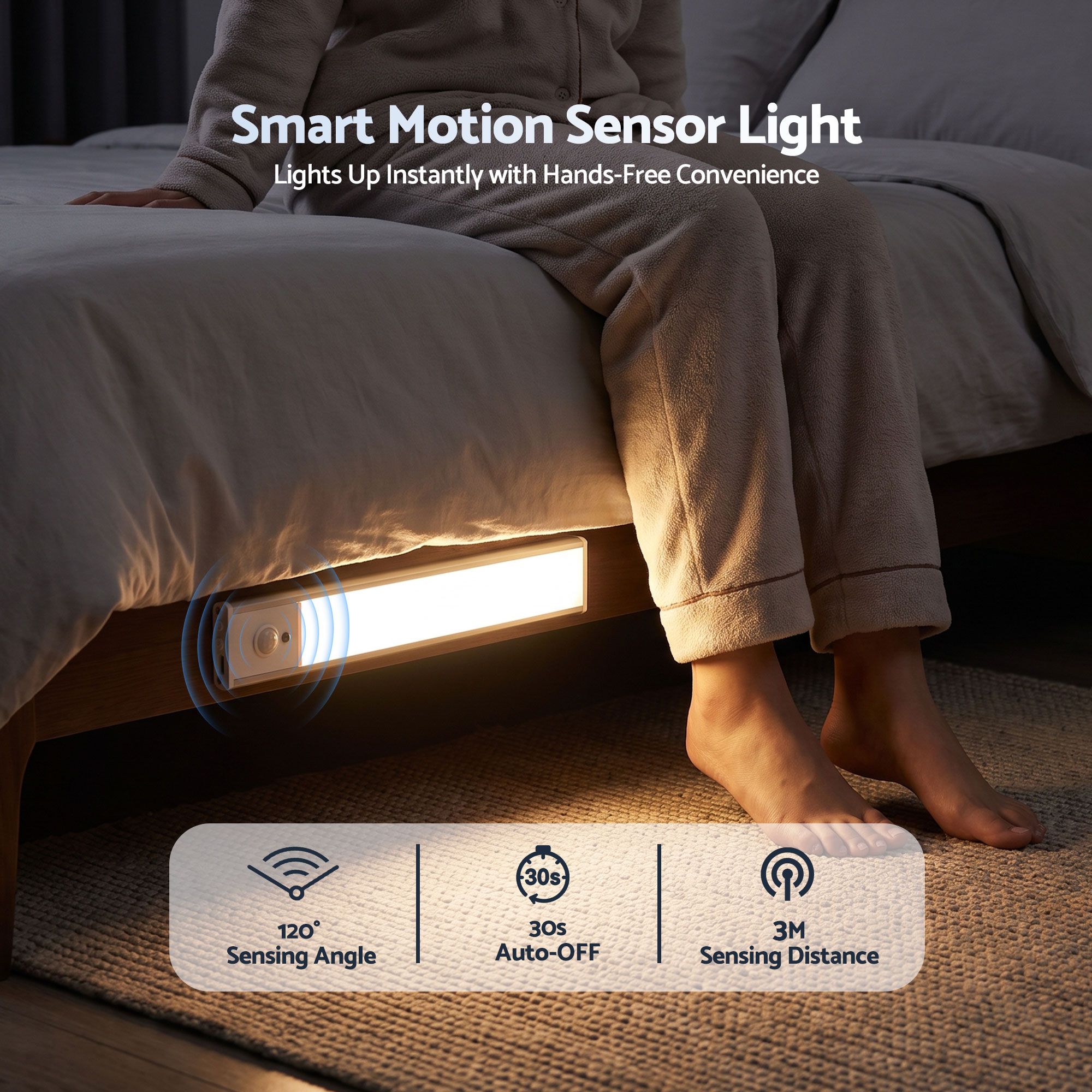 Artiss 4-Pack 25cm Motion Sensor Under Cabinet Lights, LED Closet Light with 5 Colors Dimmable — image 6