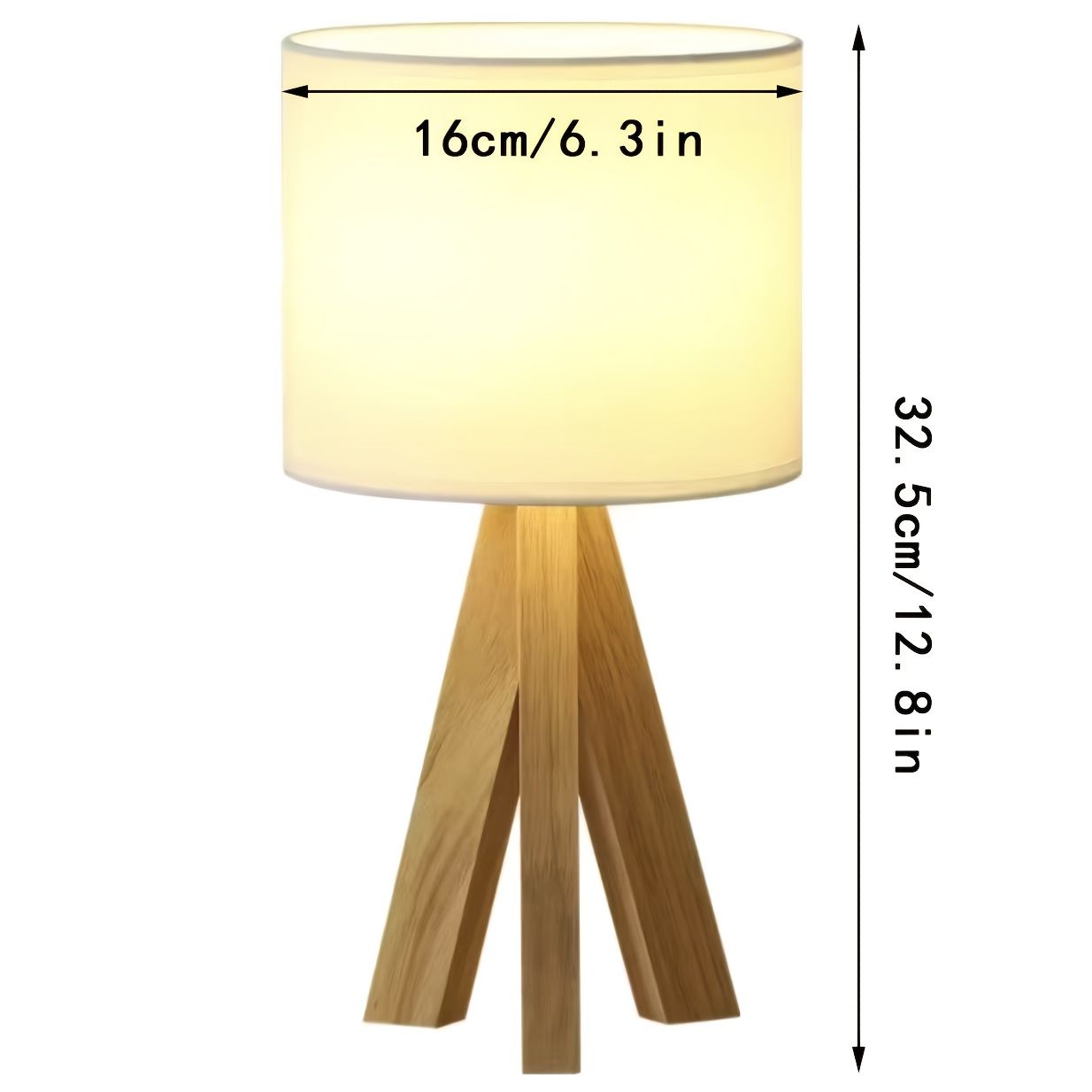 Beige tripod table lamp, bedside lamp, desk lamp, home lighting, wooden lamp, fabric shade lamp, contemporary lamp, Australia โ image 3