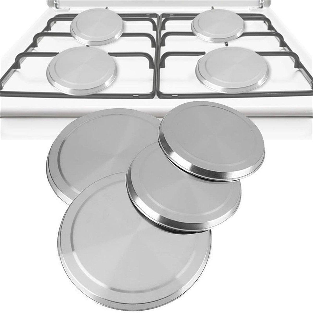 Stove Top Cover, Stainless Steel Hob Cover Protector Lid Set for Electric Cookers Decor (Set of 4) — image 2
