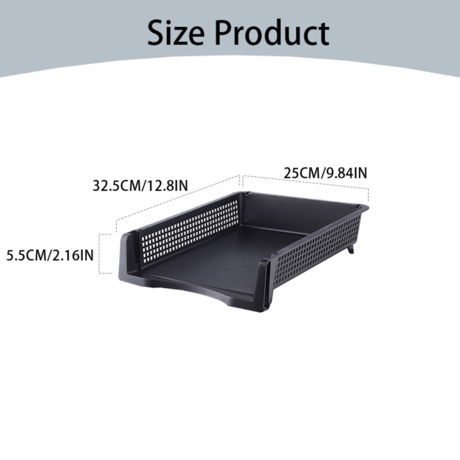 Stackable Paper Trays, Heavy Duty Rectangular Plastic Desk Holder Desktop Document File Organizer Storage Letter for Office Classroom (Clear) 12.8 × 9.84 × — image 2