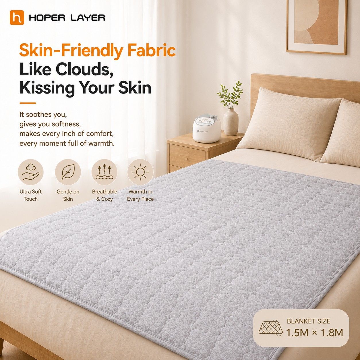 HOPER LAYER WHB15 Water Heated Blanket Water Heating Mattress Pad โ image 4