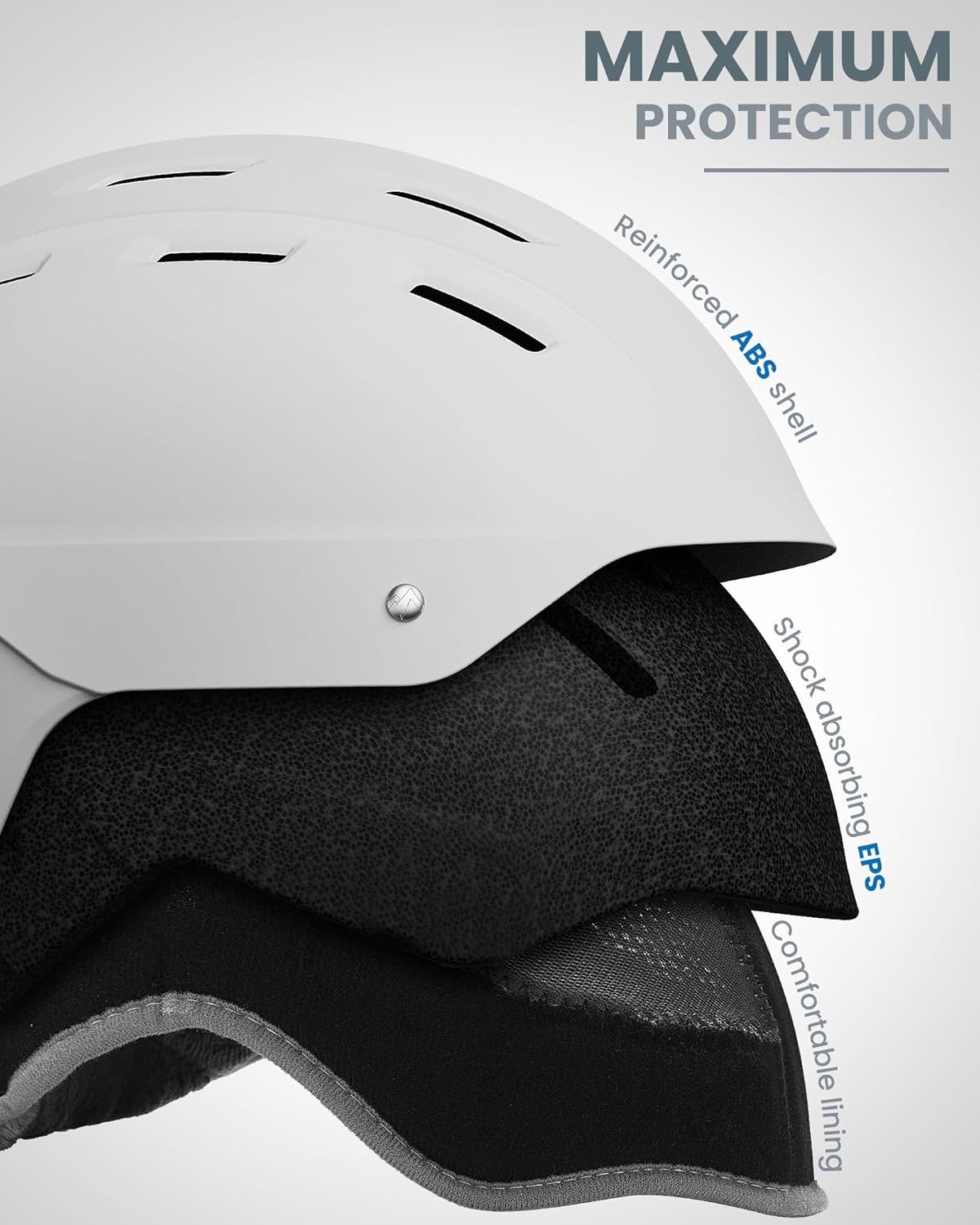 OutdoorMaster Kelvin II Ski Snow Sport Helmet | Adjustable Dial Fit Snowboard Helmet for Men Women & Youth,ASTM Certified,14 Vents-Matte White-L โ image 2