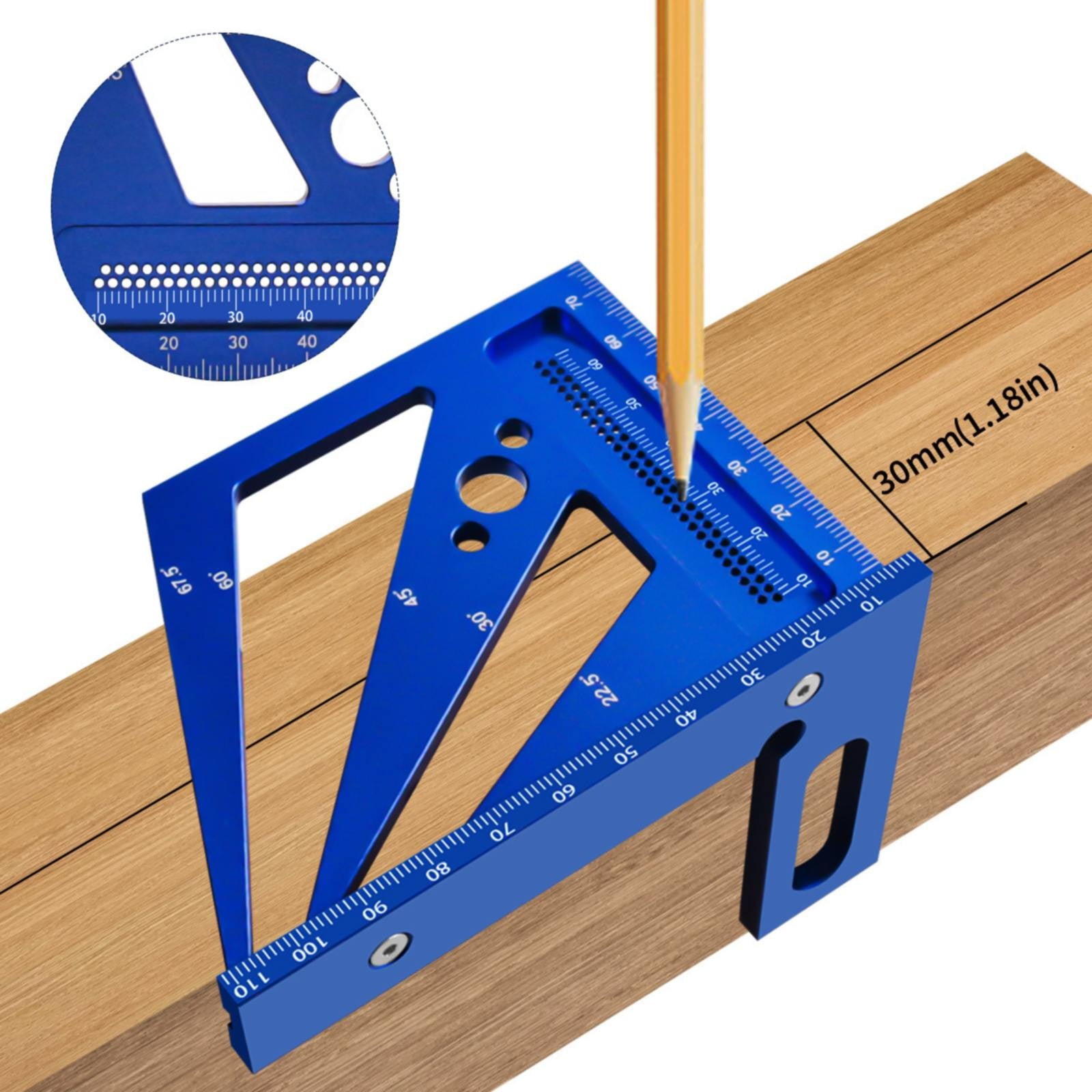 Measuring Tools ! The Fourth Generation Carpenter'S Square Ruler Triangle Ruler Aluminum Alloy Square Ruler Right Angle Ruler Marking Ruler Hole Ruler โ image 2