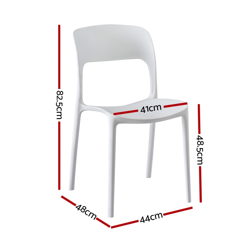 Gardeon 4PC Outdoor Dining Chairs Stackable PP Patio Chair Garden Furniture White — image 2