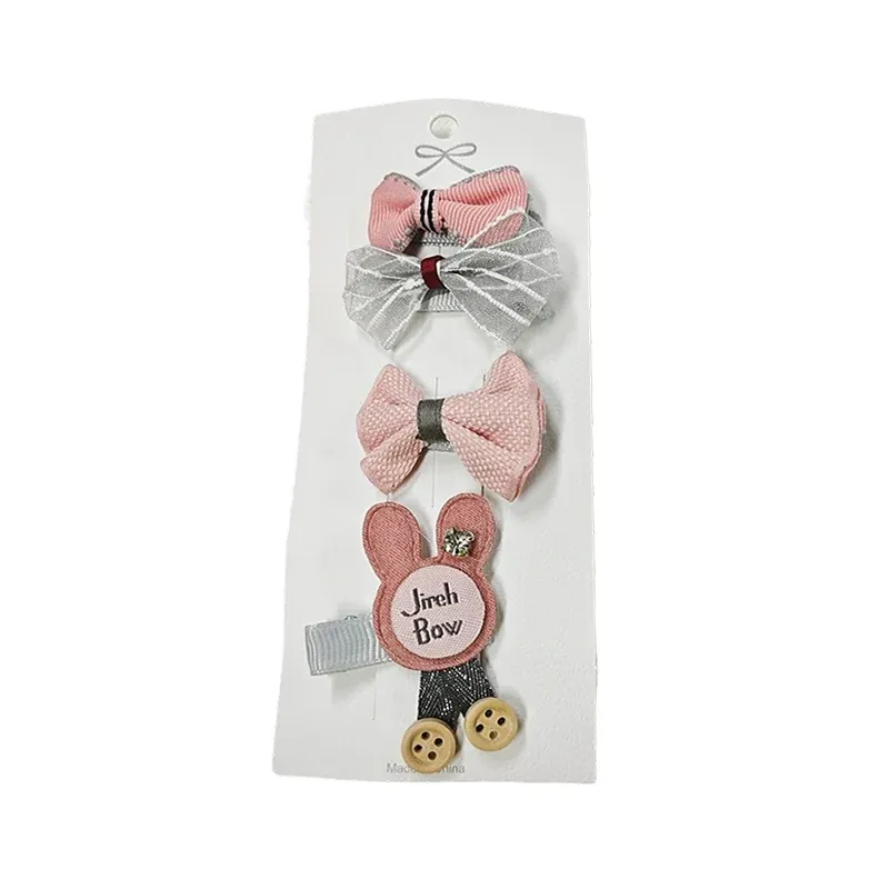 3/4PCS Christmas Hair Clips Set Bow Flower Hairpin Hairgrip Cute Girls Barrettes - GreyNet Set