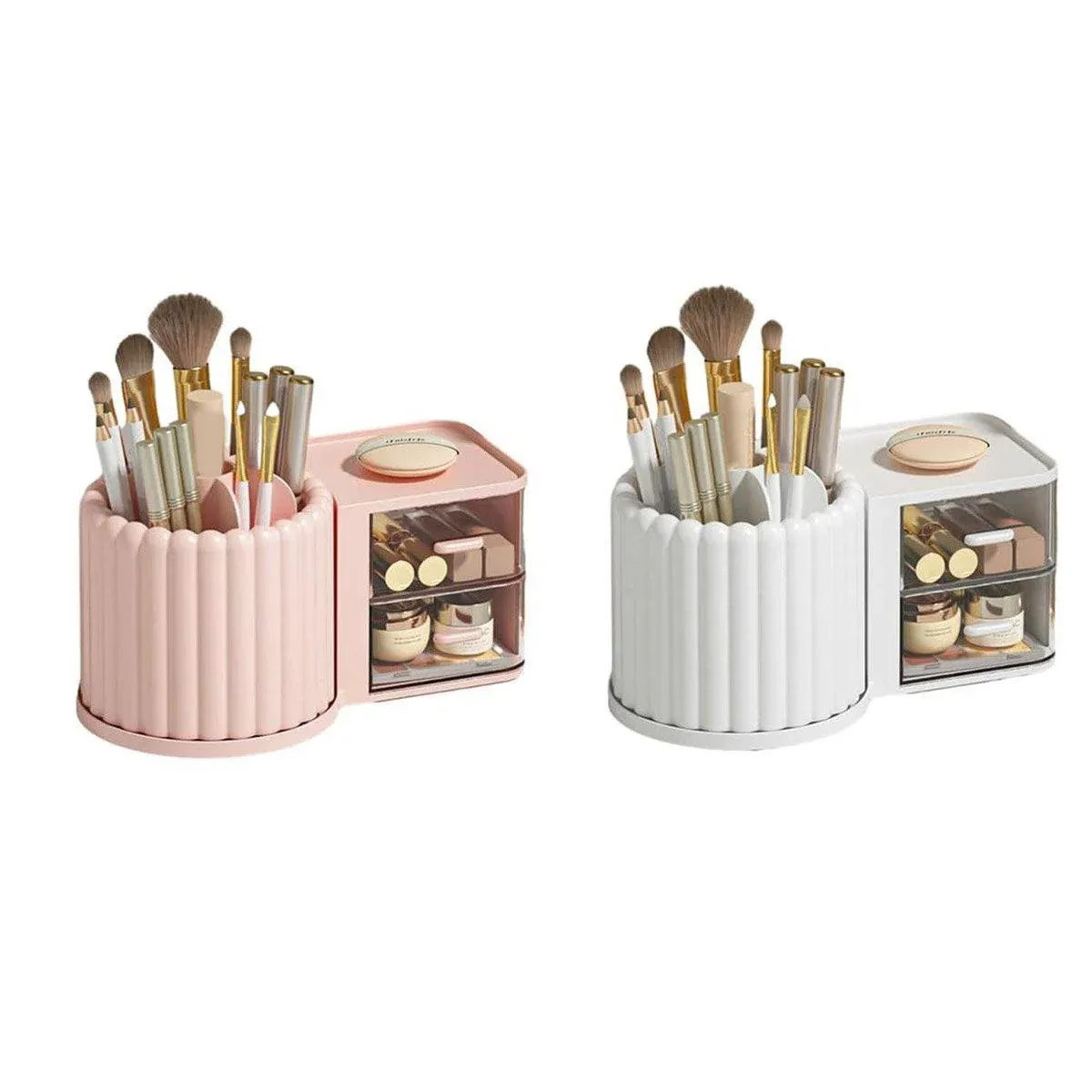 Rotating Cosmetic Pen Holder Dustproof Waterproof Storage Box Sanitary Organizer - Pink β image 3