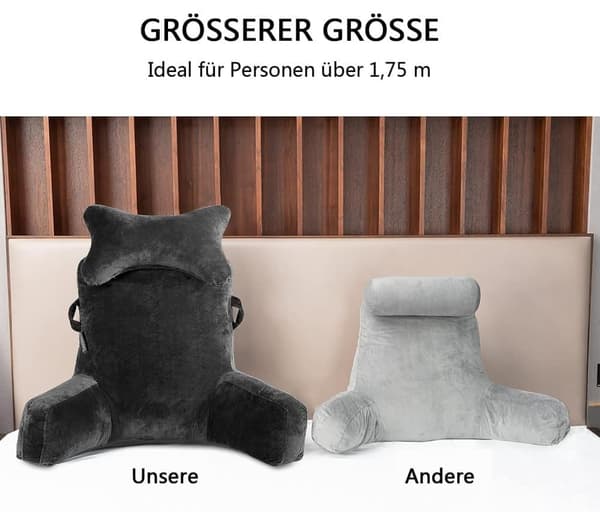 Extra Large Back Cushion with Armrests for Bed and Sofa Reading Sitting Support โ image 3