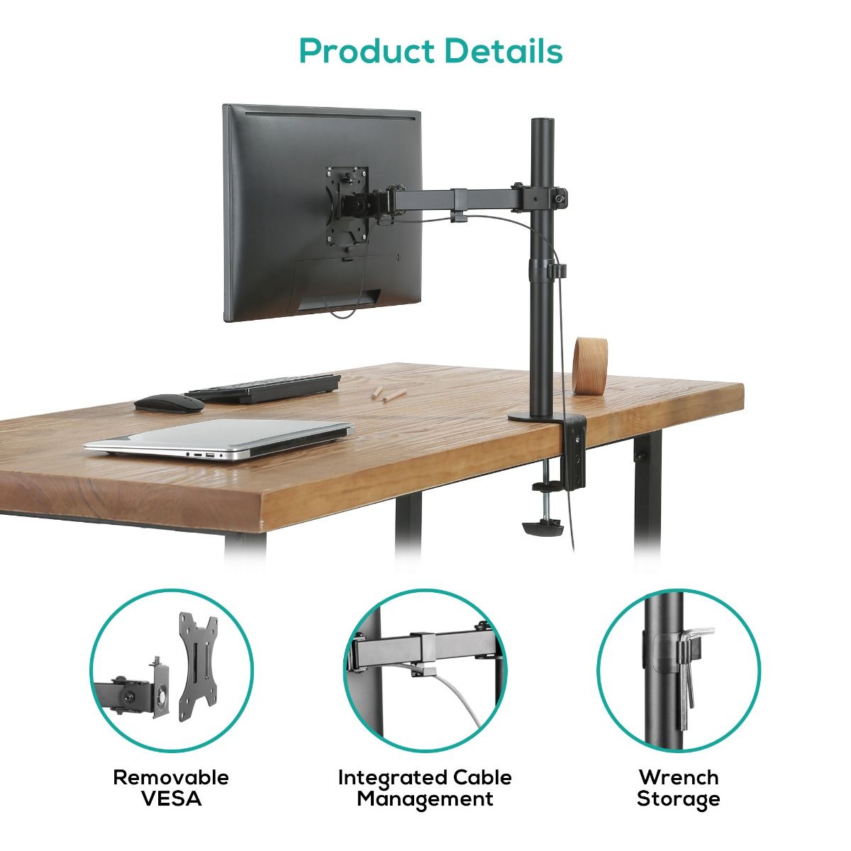 activiva ErgoLife Single Monitor Screen Double Joint Monitor Arm — image 4